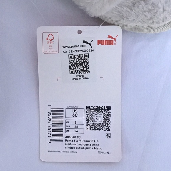 Junior PUMA Fluff Remix Slide Athletic Sandals Casual - Light Gray - Picture 9 of 9